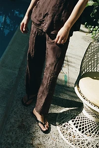 EMBROIDERED BEADED PANTS