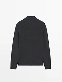 Wool and suede leather blend bomber jacket