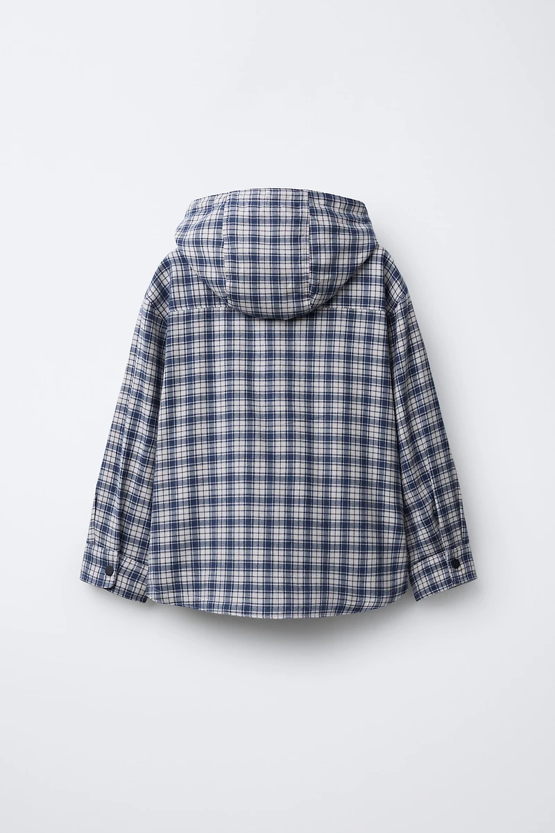 PLAID HOODIE OVERSHIRT