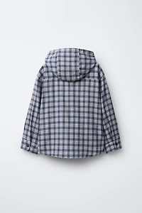 PLAID HOODIE OVERSHIRT