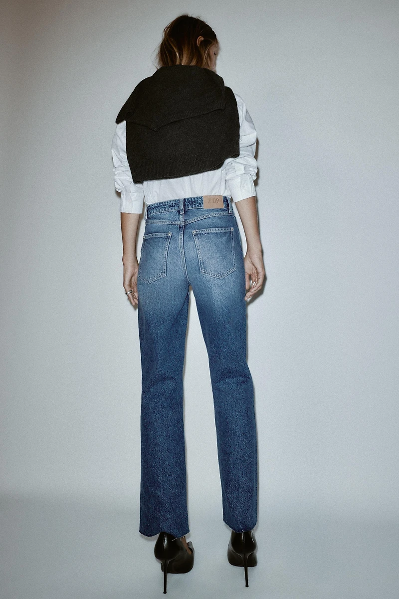 Z.09 STRAIGHT HIGH WAIST CROSSED JEANS