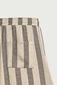 STRIPED JACQUARD PLEATED SHORTS
