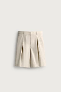 WIDE-FIT PLEATED SHORTS