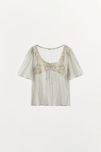 TOP COMBINÉ DENTELLE BRODÉE