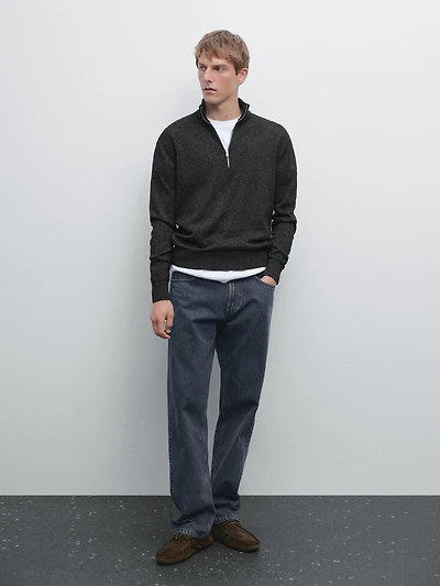 Mock neck knit sweater