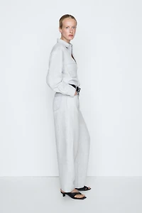 100% linen barrel fit pants - STUDIO