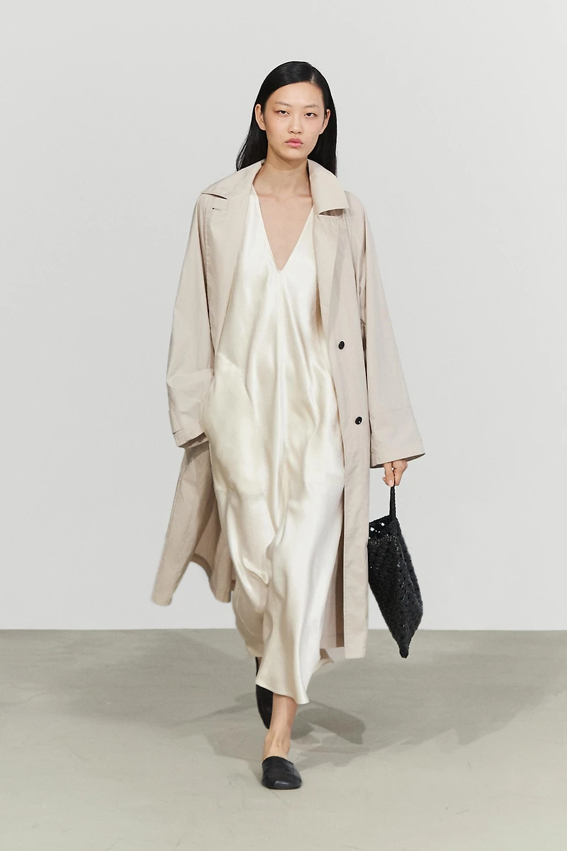 Satin midi slip dress