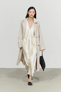 Satin midi slip dress