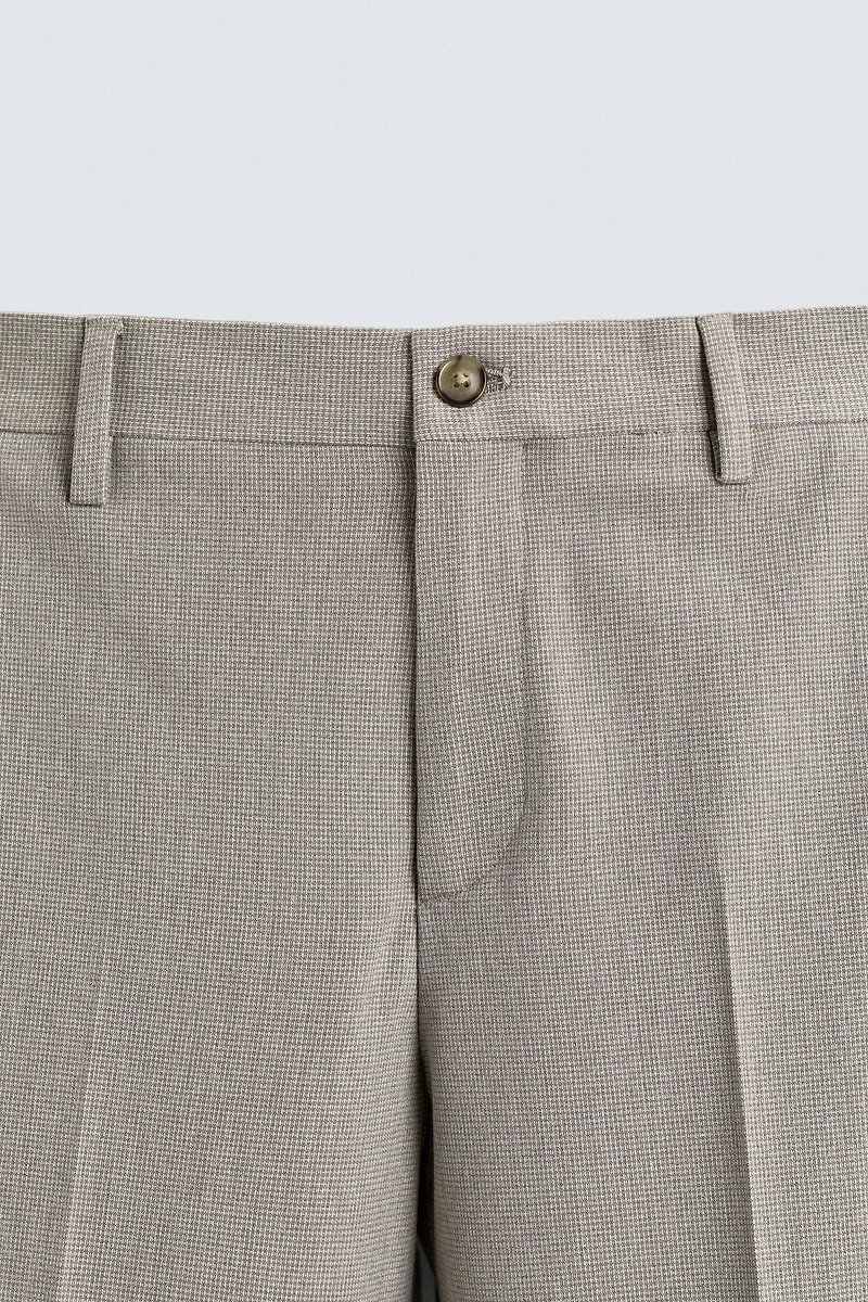 REGULAR FIT TEXTURED SUIT PANTS