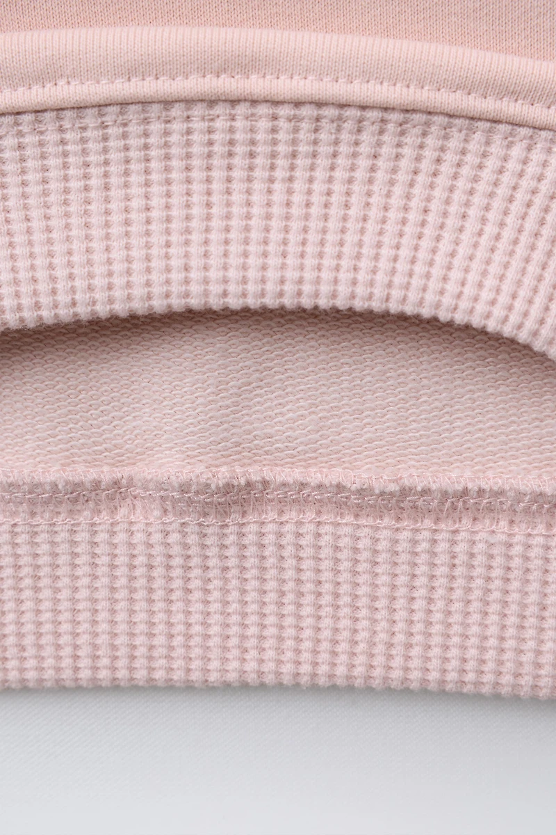 WAFFLE DETAIL SWEATSHIRT