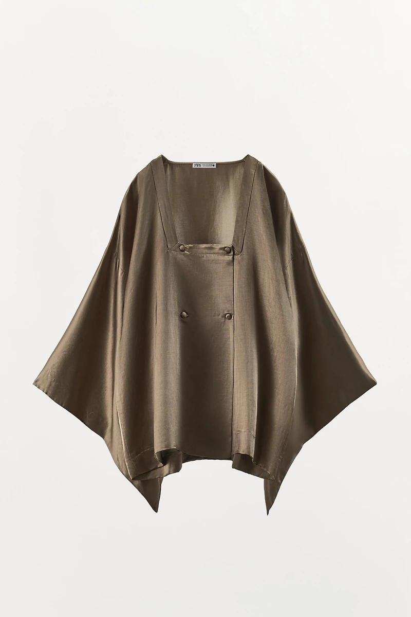 CHEMISE CROISÉE AVEC LIN