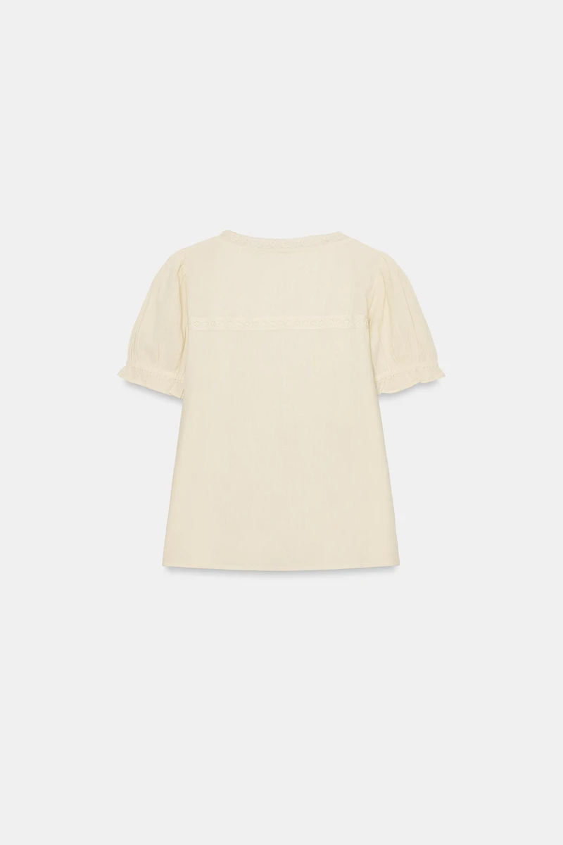 EMBROIDERED GAUZE SHIRT