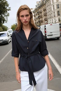 POPLIN SAFARI SHIRT