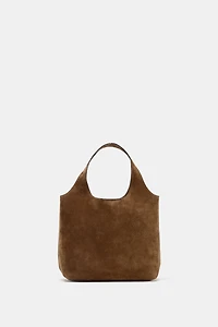 SPLIT LEATHER MINI SHOPPER BAG