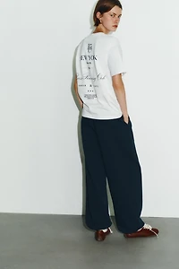 TEXT EMBROIDERED T-SHIRT