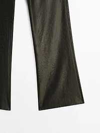 Mid-rise flared jacquard trousers
