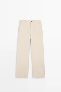Linen blend relaxed fit pants