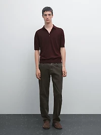 Short sleeve knit polo shirt