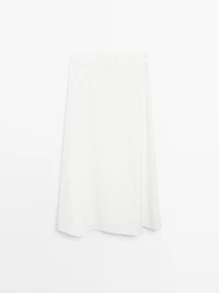 Godet midi skirt with seam details
