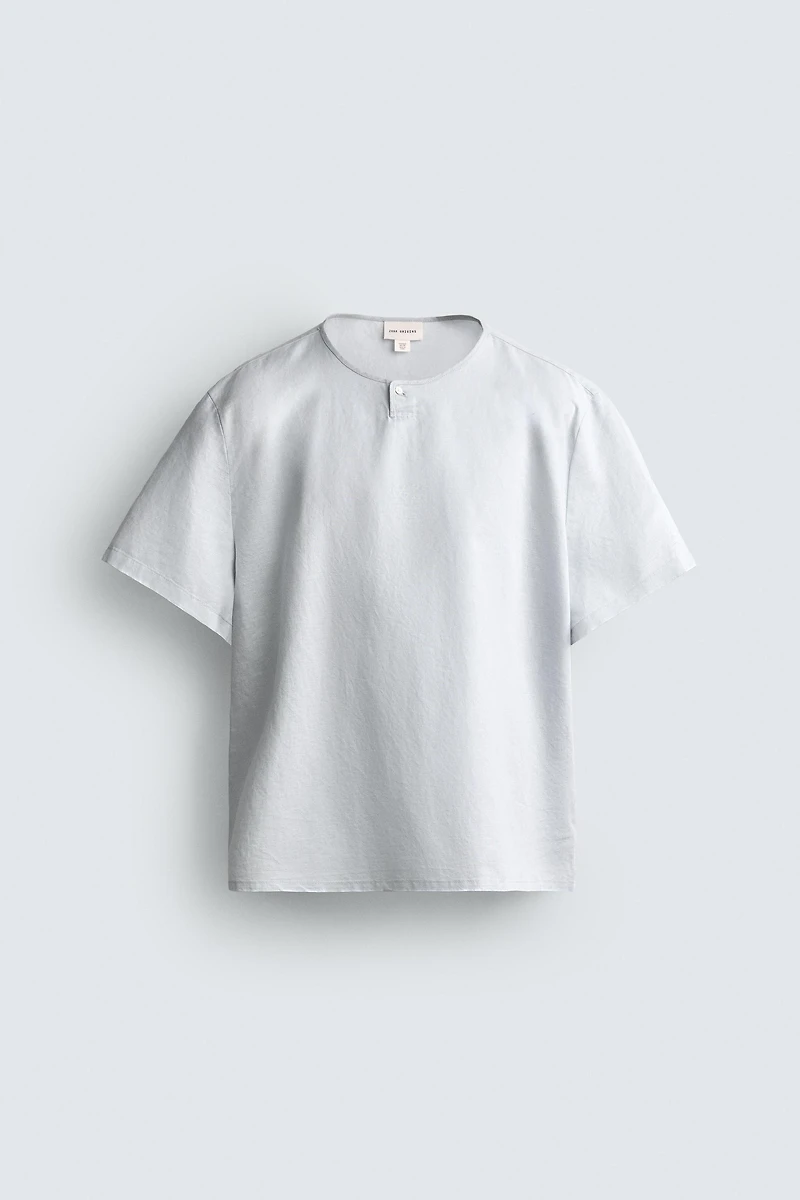 HEMP AND COTTON HENLEY SHIRT