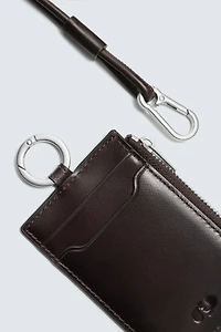 LEATHER CARDHOLDER WITH PENDANT