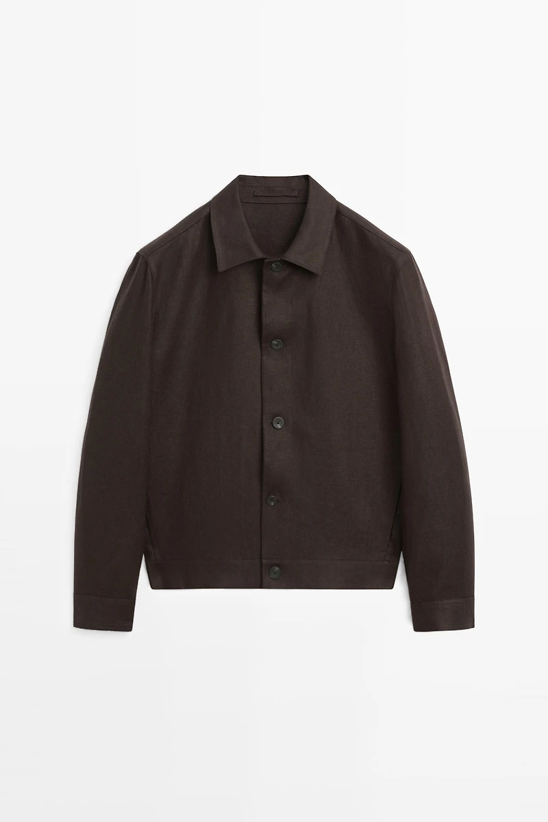 100% linen total look overshirt