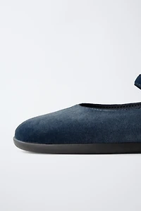 VELVET BALLET FLATS