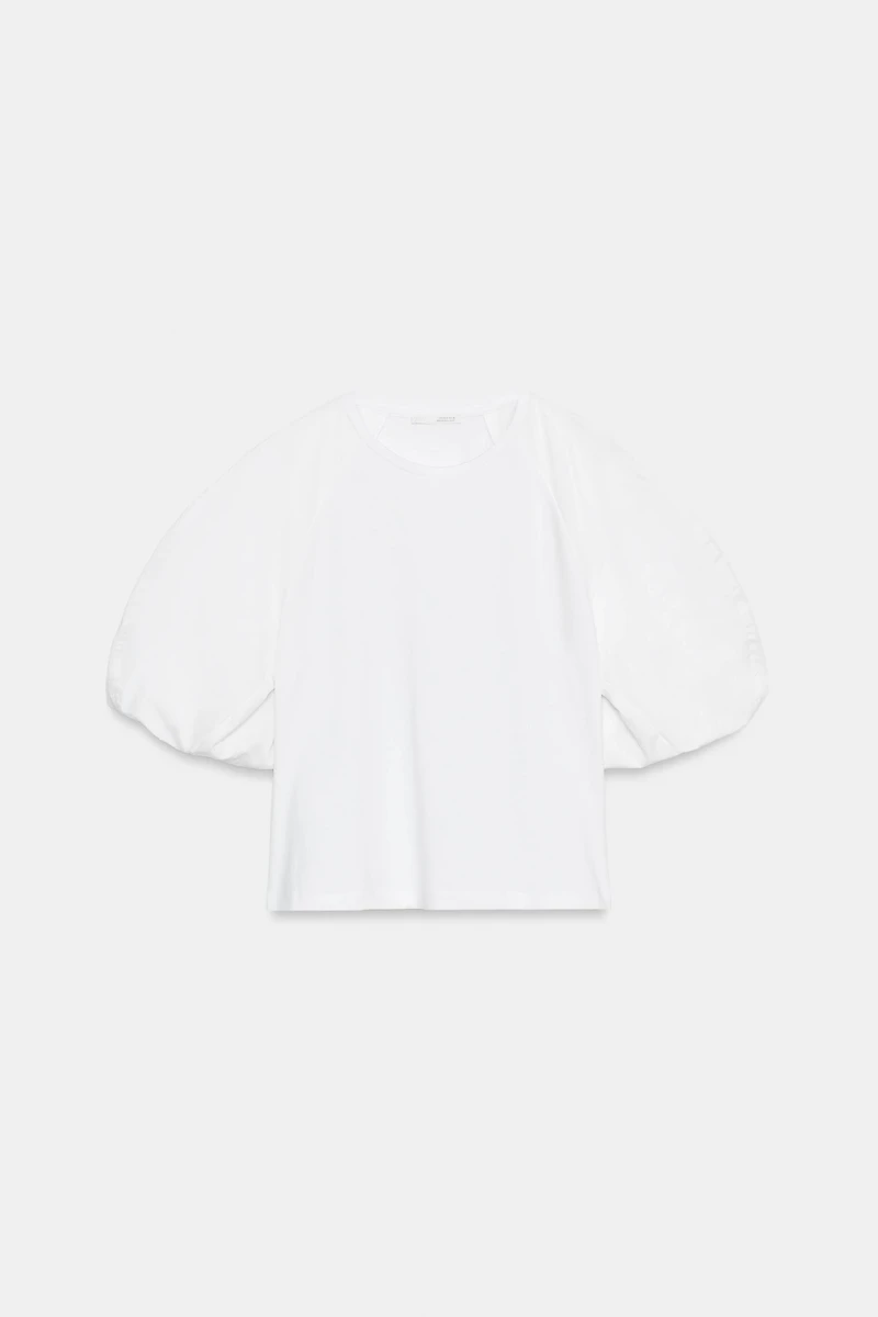 BALLOON SLEEVE COMBINATION T-SHIRT