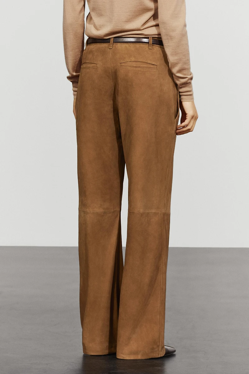 Suede leather pants