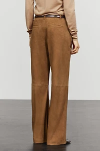Suede leather pants