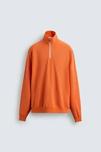 PIQUÉ QUARTER-ZIP SWEATSHIRT
