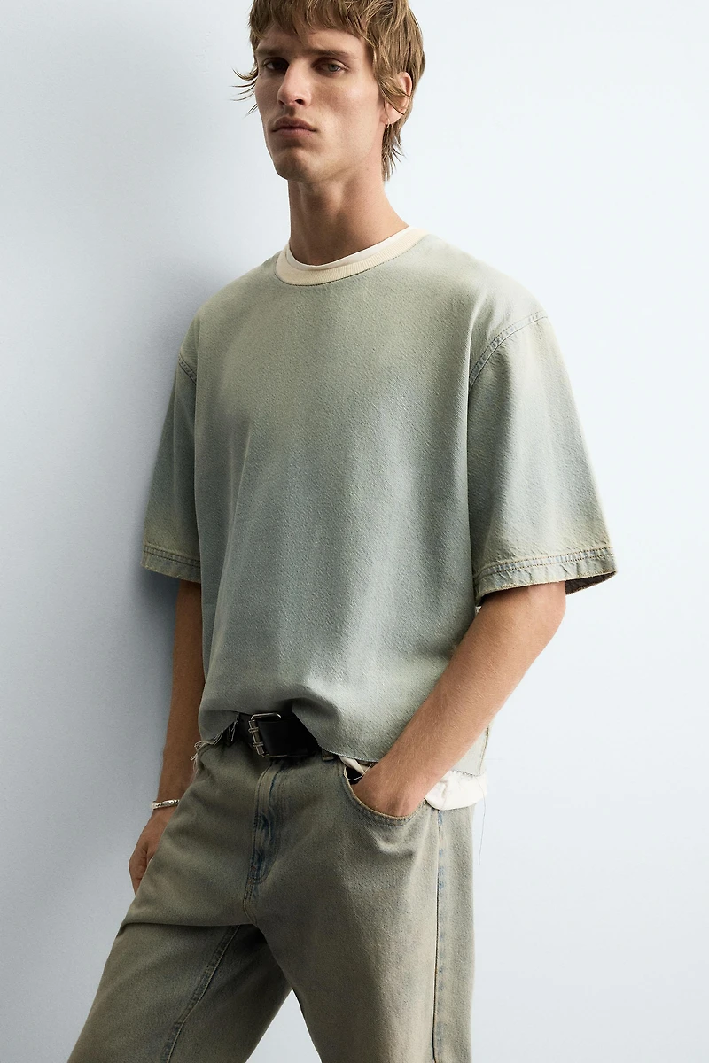 WASHED DENIM T-SHIRT