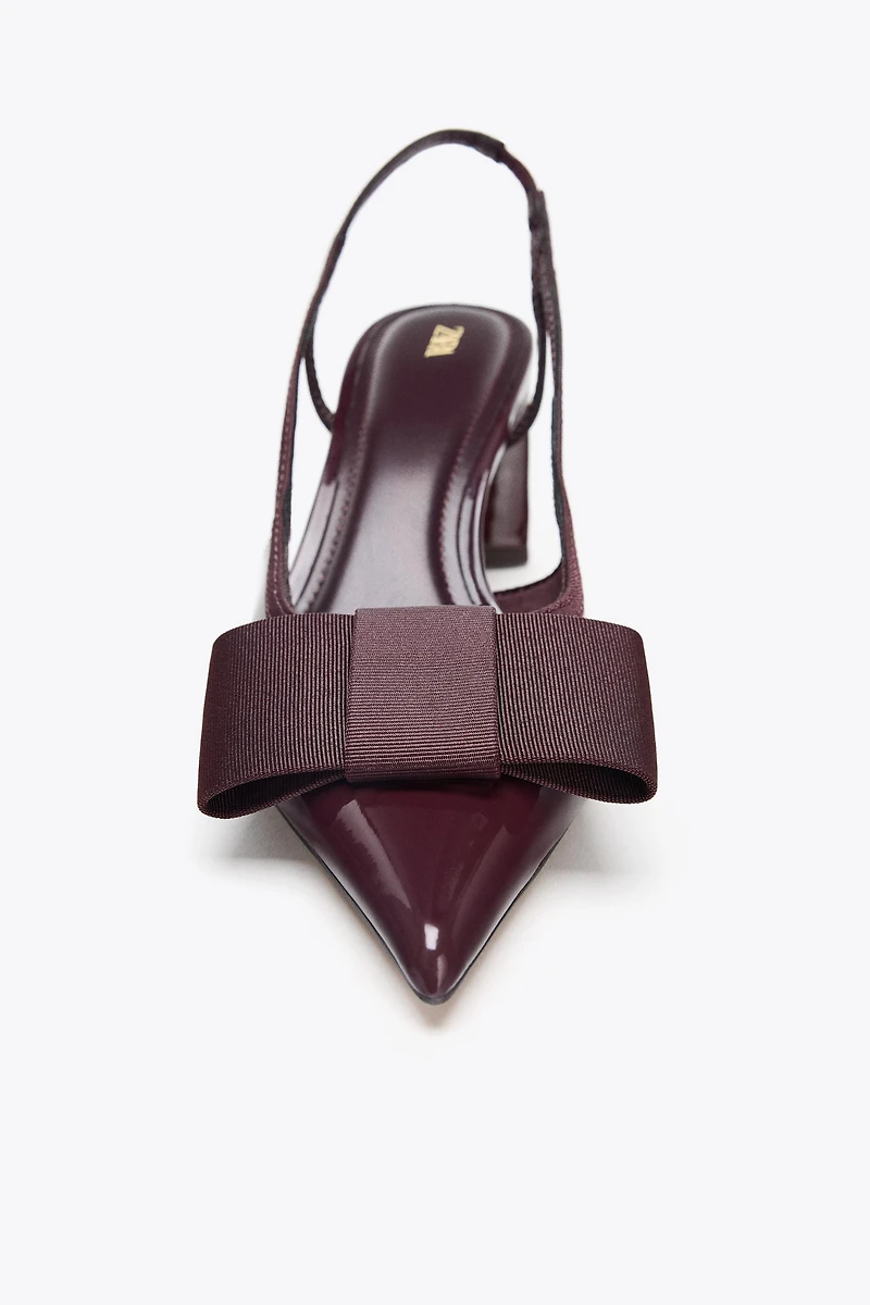 SLINGBACK HEELED SHOES WITH BOW