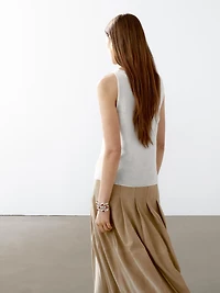 Flowing double fabric top