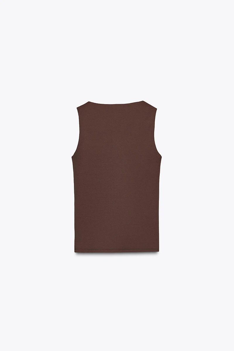 WIDE STRAP POLYAMIDE TOP