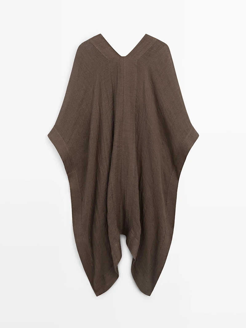 Flowing 100% linen oversize blouse with back detail
