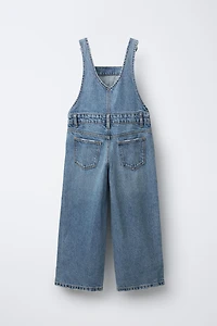 WIDE LEG DENIM OVERALLS
