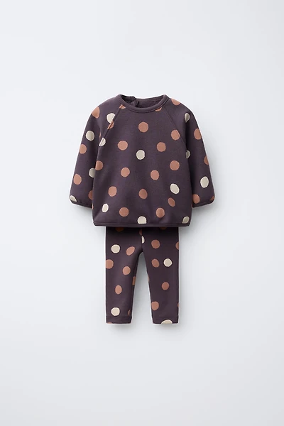 POLKA DOT SWEATSHIRT AND LEGGING SET