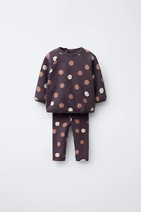 POLKA DOT SWEATSHIRT AND LEGGING SET