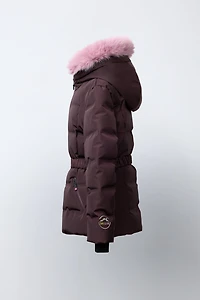 DOWN FEATHER PUFFER JACKET WITH BELT, WATER-RESISTANT AND WINDPROOF, RECCO® SYSTEM, SKI COLLECTION