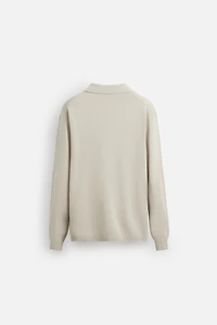 COTTON-HEMP KNIT POLO SHIRT