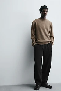 TEXTURED JOGGER WAIST PANTS
