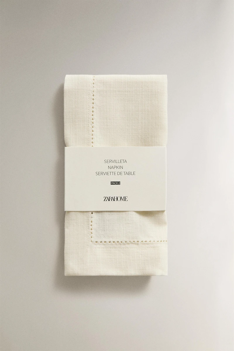 HEMSTITCHED COTTON NAPKIN