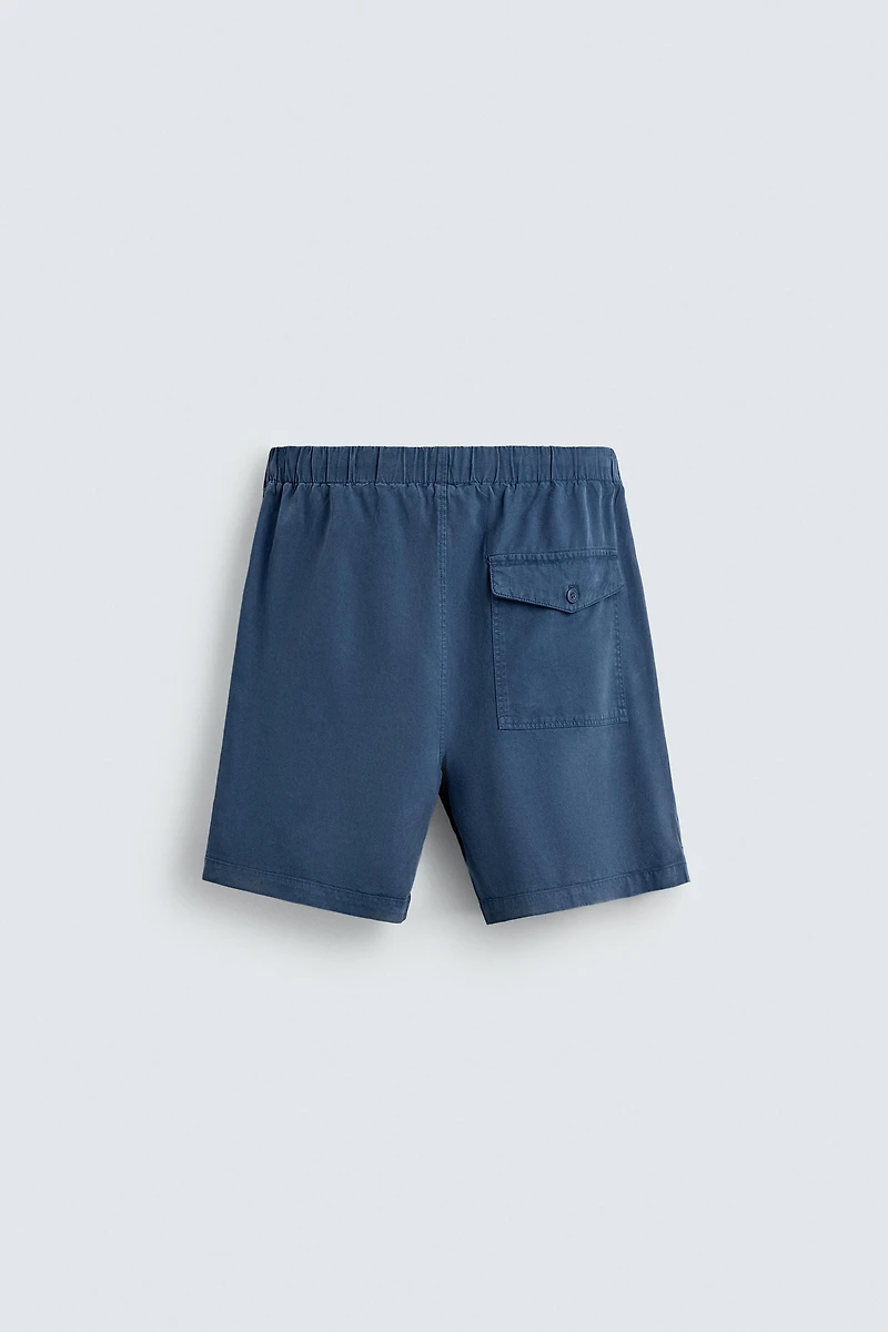 RELAXED FIT LYOCELL-COTTON SHORTS