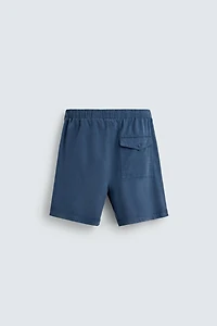 RELAXED FIT LYOCELL-COTTON SHORTS