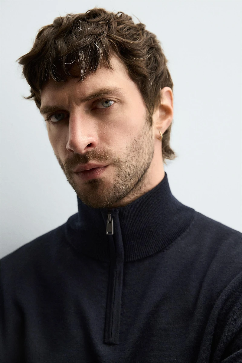PULL 100 % LAINE COL ZIPPÉ