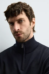 PULL 100 % LAINE COL ZIPPÉ