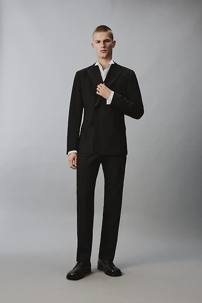 DOUBLE BREASTED TUXEDO BLAZER