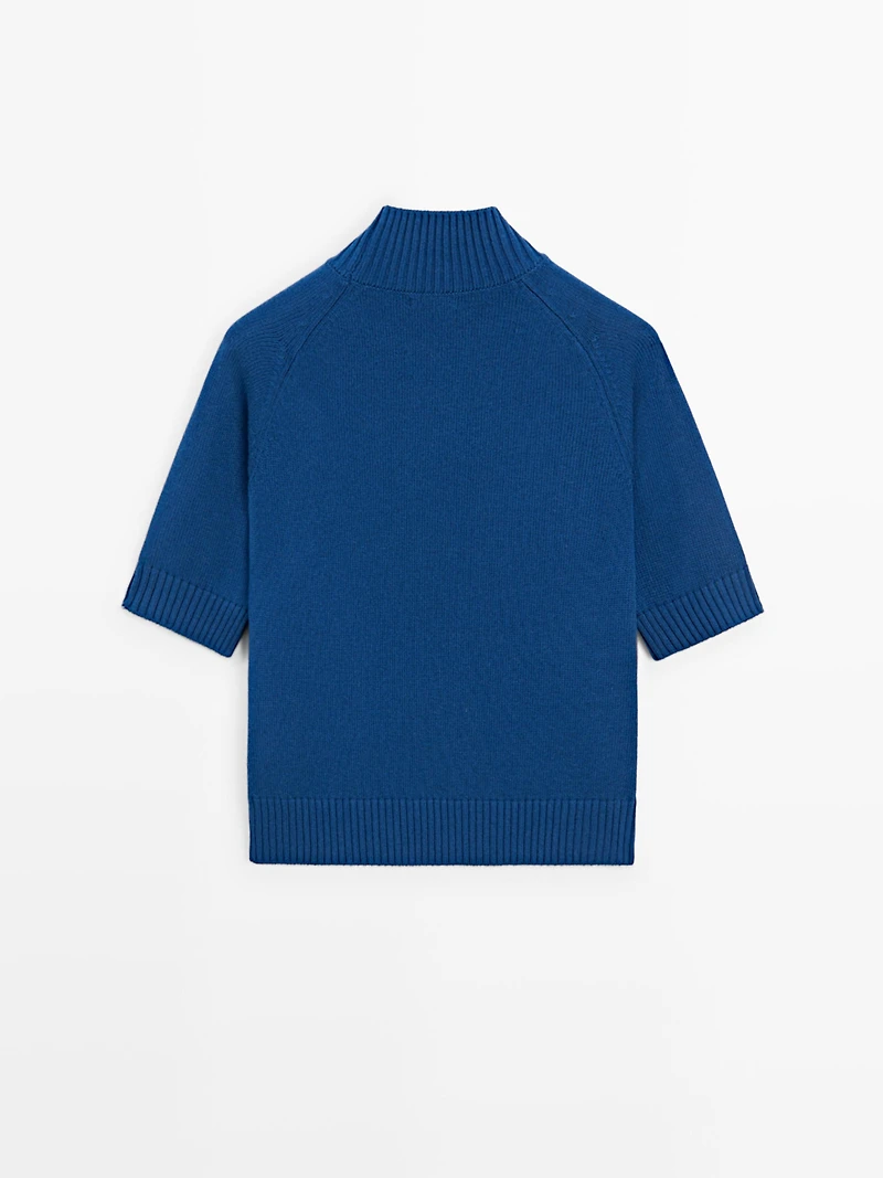 Cotton blend knit sweater