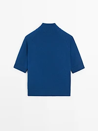 Cotton blend knit sweater